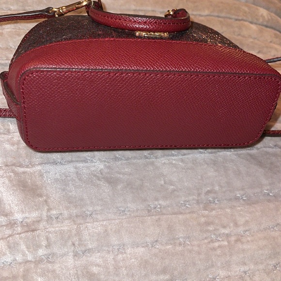 Coach mini Alma with bling bling excellent condition rare find burgundy color. - Picture 5 of 8